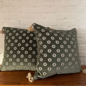 Celerie Kemble Green Velvet Eastern Accents Throw Pillow Cushion One Kings Lane